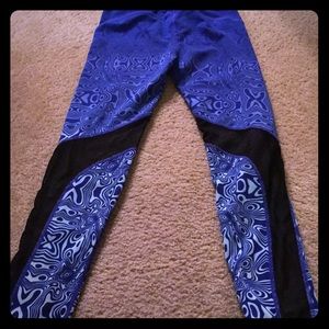 Blue cutout workout pants
